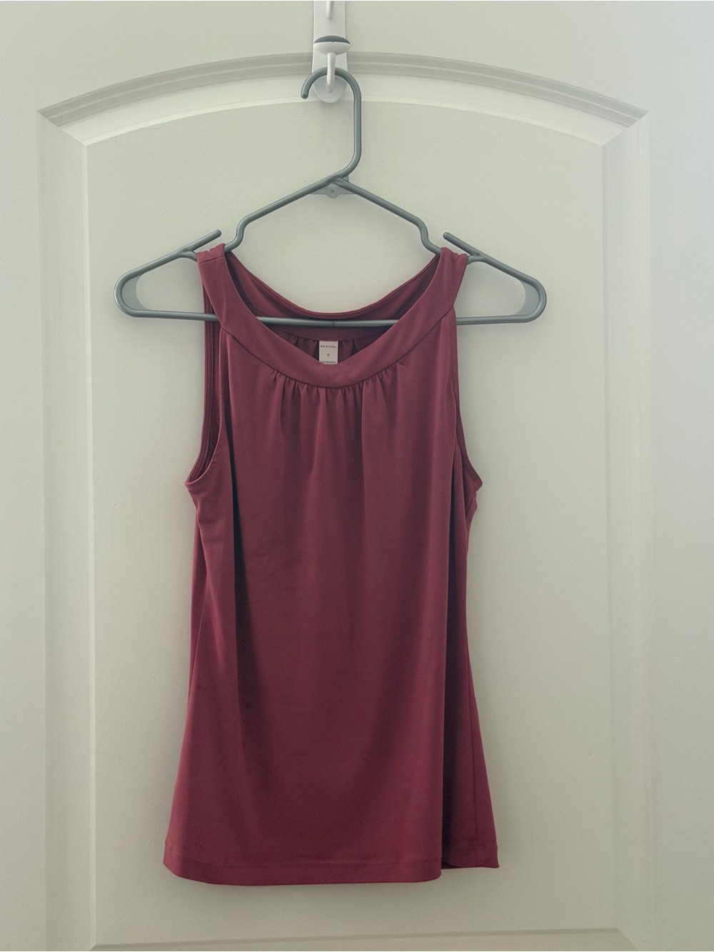 Women’s Sleeveless Pleated Yoke Tank Top - Maroon Pink Skirt Set
